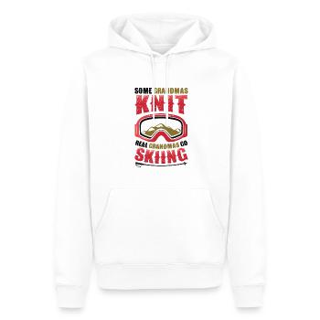 Les vraies grands-mères vont skier. - Sweat à capuche Premium bio Homme - blanc - Devant - Nico (187cm)