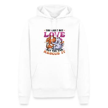 Liebe Kann Man Nicht Kaufen. - Männer Premium Bio Hoodie - Weiß - Vorne - Nico (187cm)