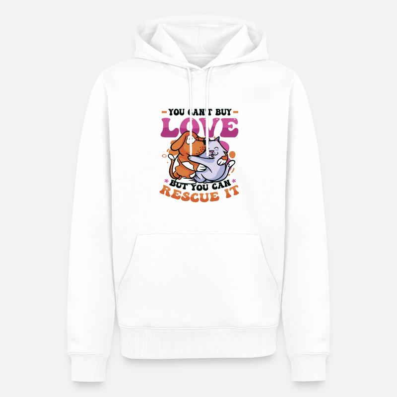 Love cannot be bought. - Men’s Premium Organic Hoodie - white
