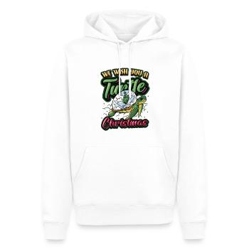 Nous vous souhaitons un Noël riche en tortues. - Sweat à capuche Premium bio Homme - blanc - Devant - Nico (187cm)