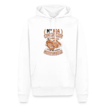 C’est de moi que vous devriez vous inquiéter. - Sweat à capuche Premium bio Homme - blanc - Devant - Nico (187cm)