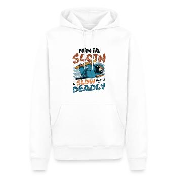 Ninja Sloth lent mais mortel - Sweat à capuche Premium bio Homme - blanc - Devant - Nico (187cm)
