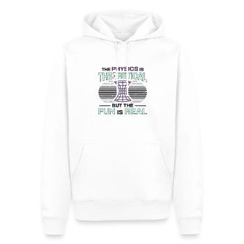 Physics is theoretical, but the fun is real - Men’s Premium Organic Hoodie - white - Front - Nico (187cm)