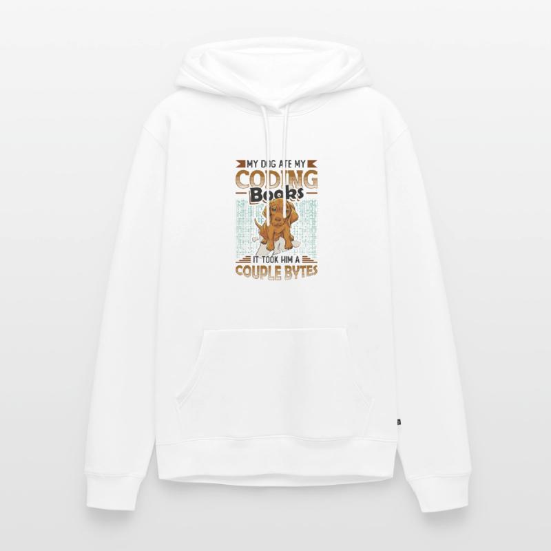 Dog Bytes Code Computer Joke Programming Men’s Premium Organic Hoodie