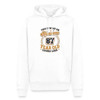 Voilà à quoi ressemble un grand homme de 87 ans. - Sweat à capuche Premium bio Homme - blanc - Devant - Nico (187cm)