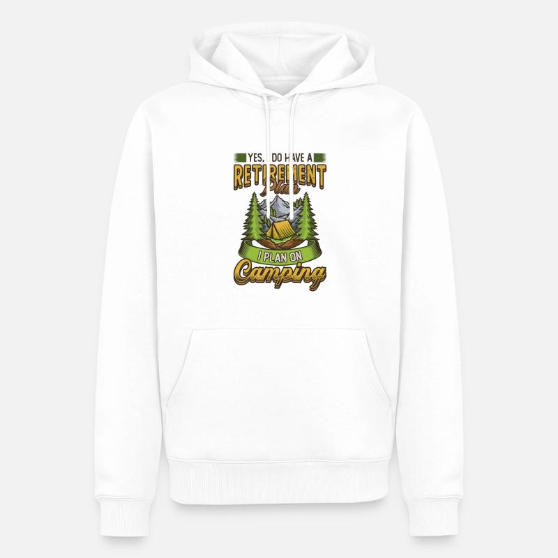 Ruhestandsplan Camping, Ruhestandscamper. - Männer Premium Bio Hoodie - Weiß