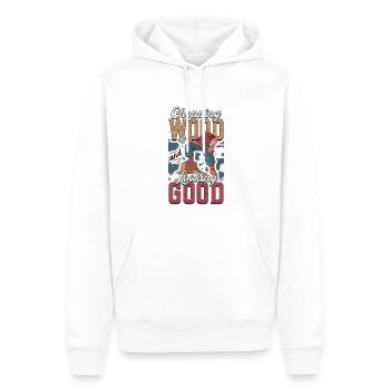Holz Hacken Und Gut Aussehen Woodworker - Männer Premium Bio Hoodie - Weiß - Vorne - Nico (187cm)