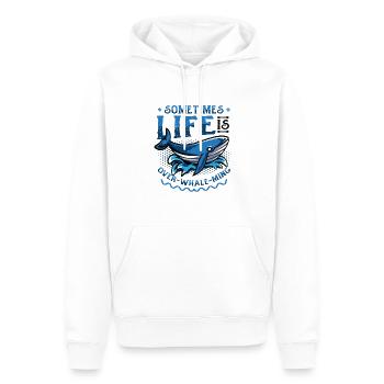 Manchmal Ist Das Leben Zu Schön, Um Wahr Zu Sein - Männer Premium Bio Hoodie - Weiß - Vorne - Nico (187cm)