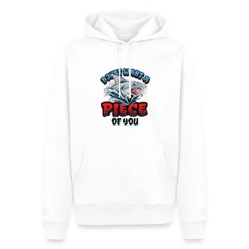 Je veux juste un morceau de toi, requin - Sweat à capuche Premium bio Homme - blanc - Devant - Nico (187cm)