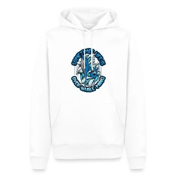 Manchmal Ist Das Leben Zu Schön, Um Wahr Zu Sein - Männer Premium Bio Hoodie - Weiß - Vorne - Nico (187cm)