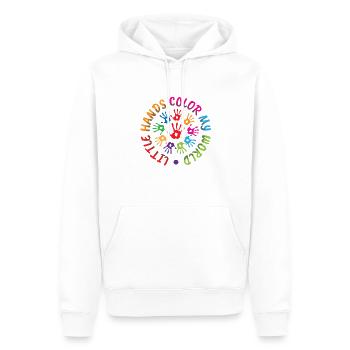 Little Hands Color My World Kindergarten Lehrerin - Männer Premium Bio Hoodie - Weiß - Vorne - Nico (187cm)