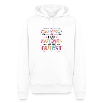 Pädiatrie Unsere Patienten Sind Die Süßesten - Männer Premium Bio Hoodie - Weiß - Vorne - Nico (187cm)