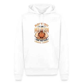 Töpfern Ist Wie Meditation - Männer Premium Bio Hoodie - Weiß - Vorne - Nico (187cm)
