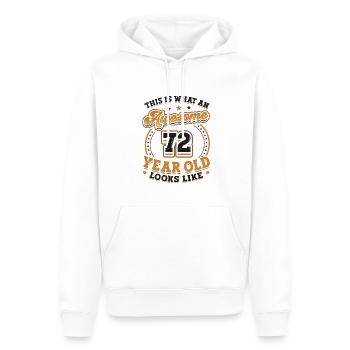 Voilà à quoi ressemble un grand homme de 72 ans. - Sweat à capuche Premium bio Homme - blanc - Devant - Nico (187cm)