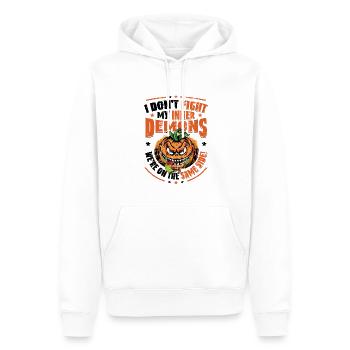 J’aime mes démons intérieurs, l’humour gothique. - Sweat à capuche Premium bio Homme - blanc - Devant - Nico (187cm)