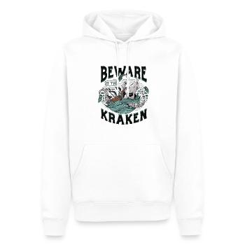 Méfiez-vous du Kraken - Sweat à capuche Premium bio Homme - blanc - Devant - Nico (187cm)