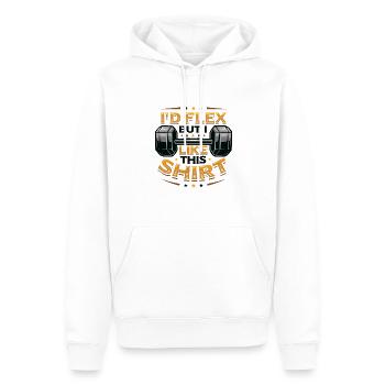 Je fléchirais mais j’aime cette chemise bodybuilder poids - Sweat à capuche Premium bio Homme - blanc - Devant - Nico (187cm)