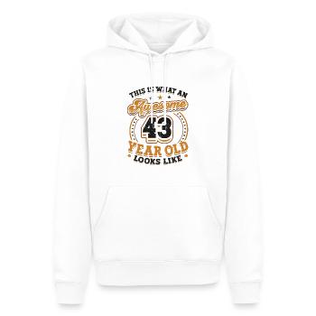 Voilà à quoi ressemble un grand homme de 43 ans. - Sweat à capuche Premium bio Homme - blanc - Devant - Nico (187cm)
