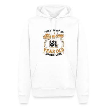 Voilà à quoi ressemble un grand homme de 81 ans. - Sweat à capuche Premium bio Homme - blanc - Devant - Nico (187cm)