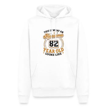 This is what an awesome 82-year-old looks like. - Men’s Premium Organic Hoodie - white - Front - Nico (187cm)
