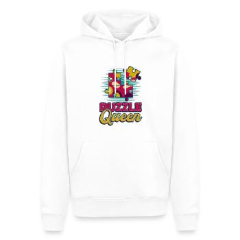 Puzzle Queen, jeu de réflexion - Sweat à capuche Premium bio Homme - blanc - Devant - Nico (187cm)