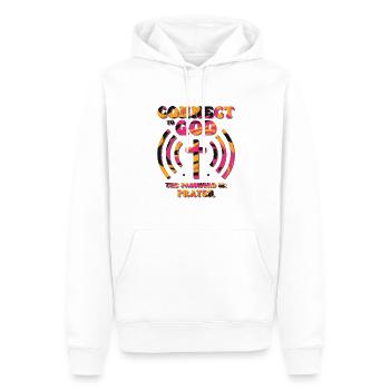 Verbunden Mit Gott, Passwort, Gebet. - Männer Premium Bio Hoodie - Weiß - Vorne - Nico (187cm)