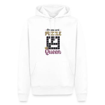 Mots croisés Queen Mots croisés Puzzle - Sweat à capuche Premium bio Homme - blanc - Devant - Nico (187cm)
