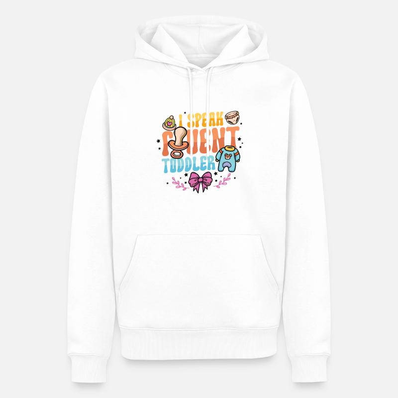 Je parle couramment bambin - Sweat à capuche Premium bio Homme - blanc