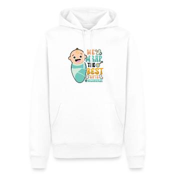 We wrap the best gifts - Men’s Premium Organic Hoodie - white - Front - Nico (187cm)