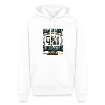 Les opérateurs de machines ont des problèmes de tolérance - Sweat à capuche Premium bio Homme - blanc - Devant - Nico (187cm)