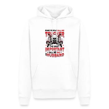 Trucker Husband Truck Driver Dad - Männer Premium Bio Hoodie - Weiß - Vorne - Nico (187cm)