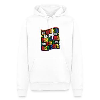 Des problèmes plus importants que les gars qui embrassent des garçons - Sweat à capuche Premium bio Homme - blanc - Devant - Nico (187cm)