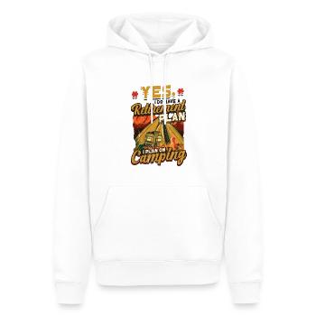 Plan retraite camping, retraite campeurs - Sweat à capuche Premium bio Homme - blanc - Devant - Nico (187cm)