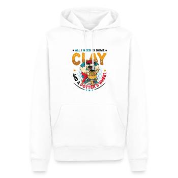 All I need is some clay - Men’s Premium Organic Hoodie - white - Front - Nico (187cm)
