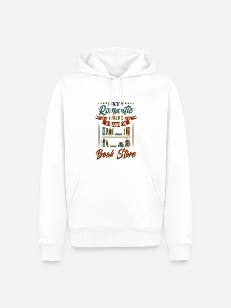Romantische Spaziergänge Durch Den Buchladen - Männer Premium Bio Hoodie - Weiß