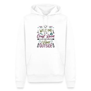 Salles d’artisanat, artistes, artisans, fil, crochet. - Sweat à capuche Premium bio Homme - blanc - Devant - Nico (187cm)
