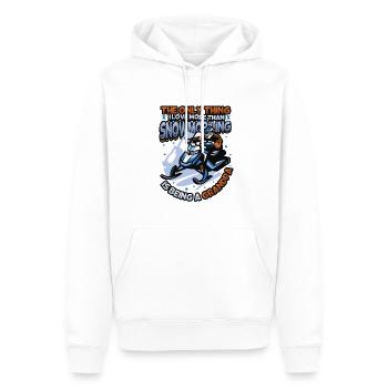 Motoneige Grand-père Motoneige - Sweat à capuche Premium bio Homme - blanc - Devant - Nico (187cm)