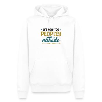 Es Ist Viel Zu Volkstümlich, Außerhalb - Männer Premium Bio Hoodie - Weiß - Vorne - Nico (187cm)