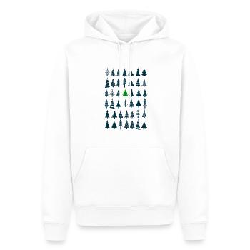 Étoile brillante sur motif d’arbre de Noël vert - Sweat à capuche Premium bio Homme - blanc - Devant - Nico (187cm)
