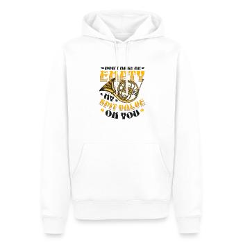 Vider mon crachat, valeur Français corne - Sweat à capuche Premium bio Homme - blanc - Devant - Nico (187cm)