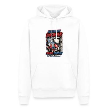 Ingénieur aérospatial - Sweat à capuche Premium bio Homme - blanc - Devant - Nico (187cm)