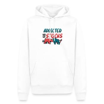Accro aux actions, Bull Bear Stock Market - Sweat à capuche Premium bio Homme - blanc - Devant - Nico (187cm)