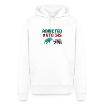 Accro aux actions, Bull Bear Stock Market - Sweat à capuche Premium bio Homme - blanc - Devant - Nico (187cm)