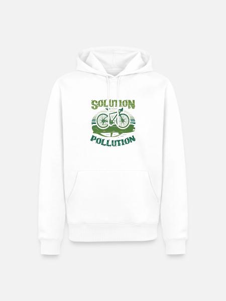 Polution Solution Umweltschutz Radfahren - Männer Premium Bio Hoodie - Weiß