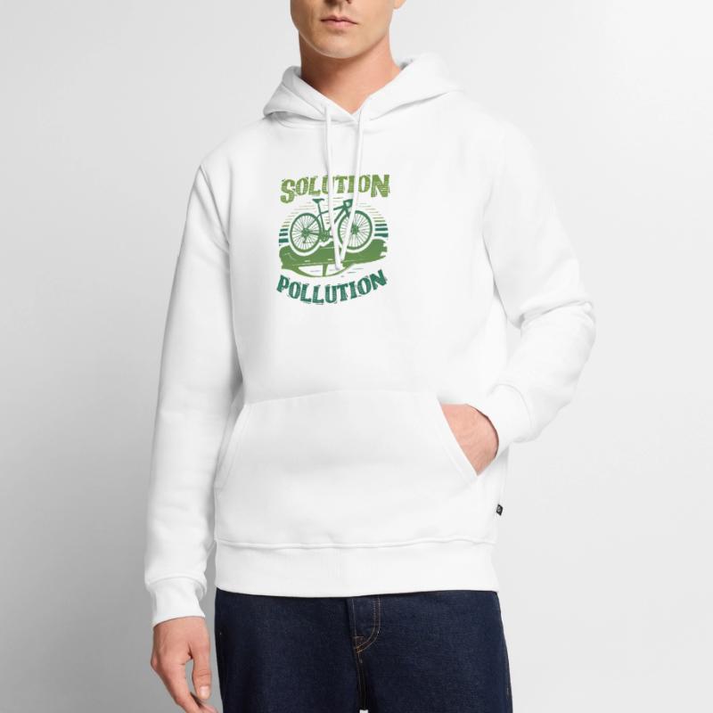 Polution Solution Umweltschutz Radfahren Männer Premium Bio Hoodie