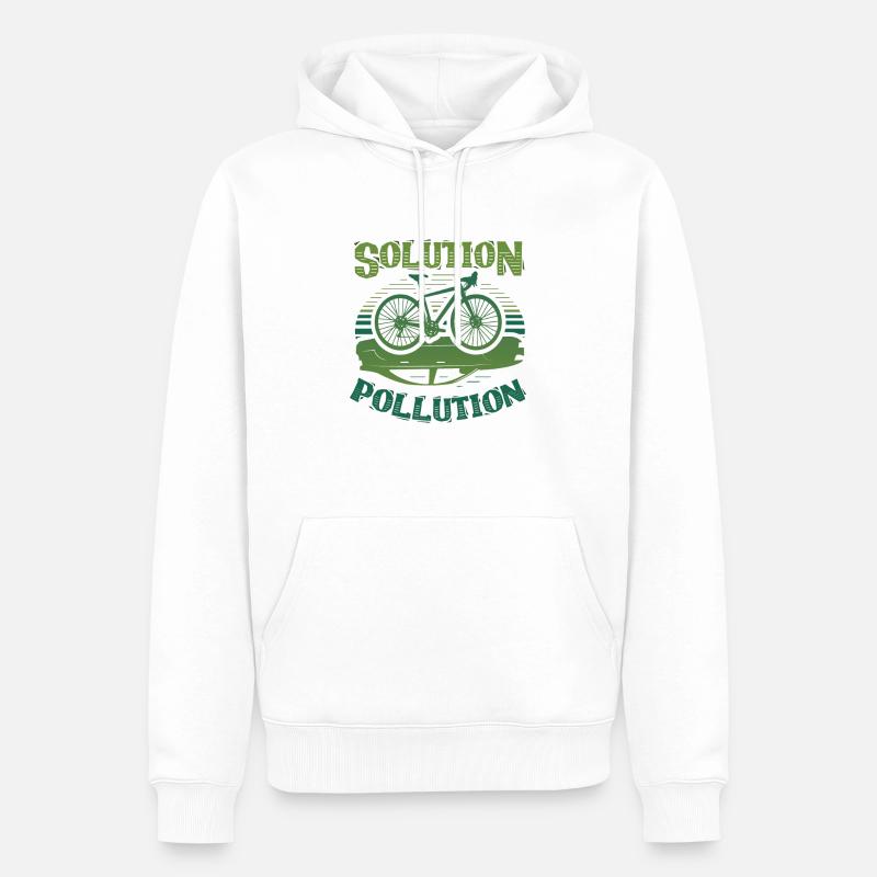 Polution Solution Environmental Protection Cycling - Men’s Premium Organic Hoodie - white