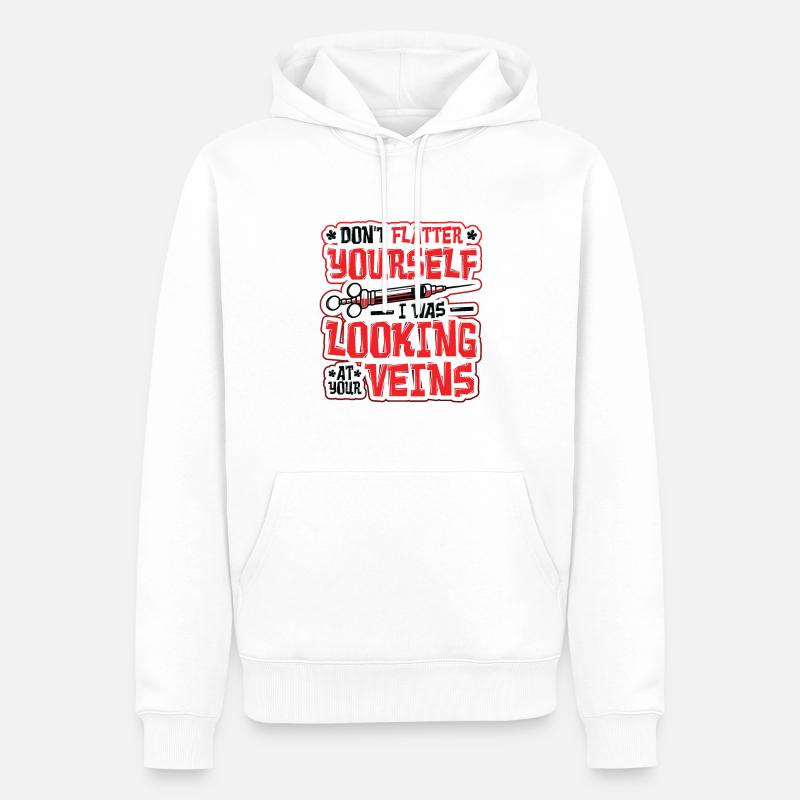 Ne pas flatter - Sweat à capuche Premium bio Homme - blanc