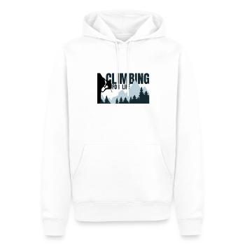 Climbing for life - Klettern Bergsteigen Berge - Männer Premium Bio Hoodie - Weiß - Vorne - Nico (187cm)