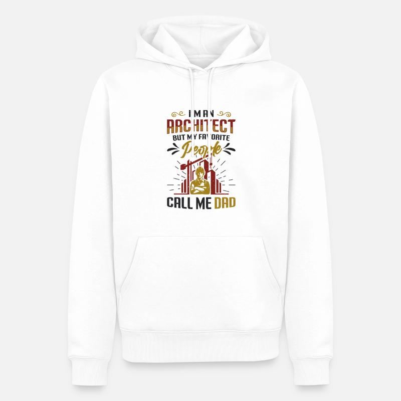 Je suis architecte - Sweat à capuche Premium bio Homme - blanc