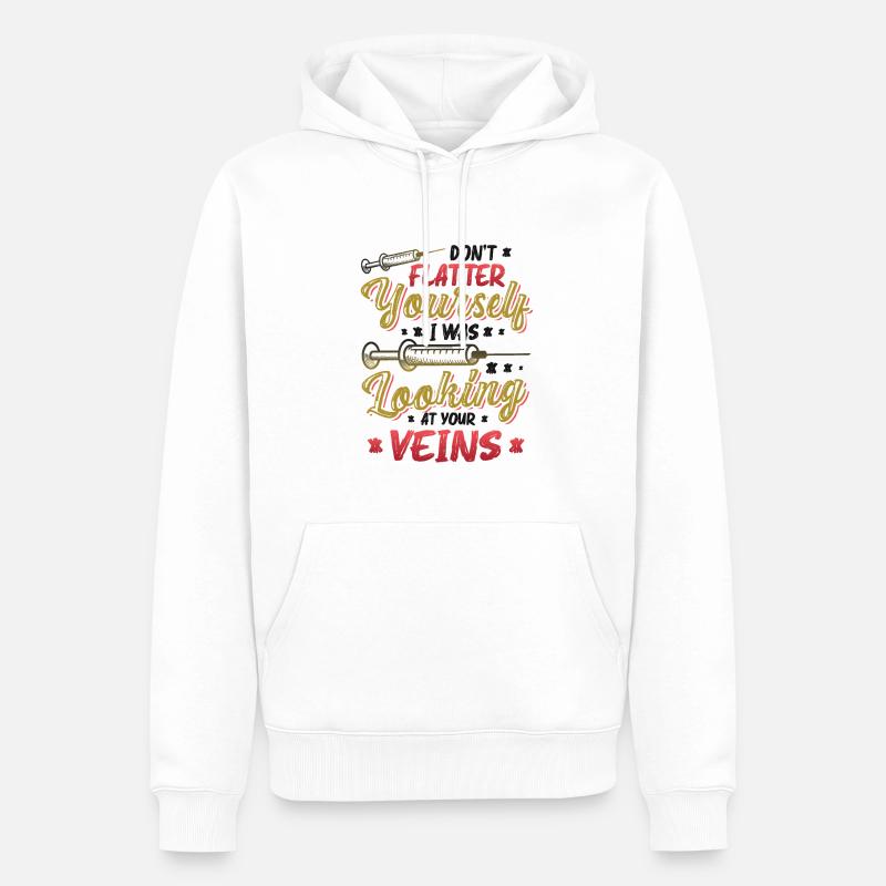 Ne vous flattez pas - Sweat à capuche Premium bio Homme - blanc